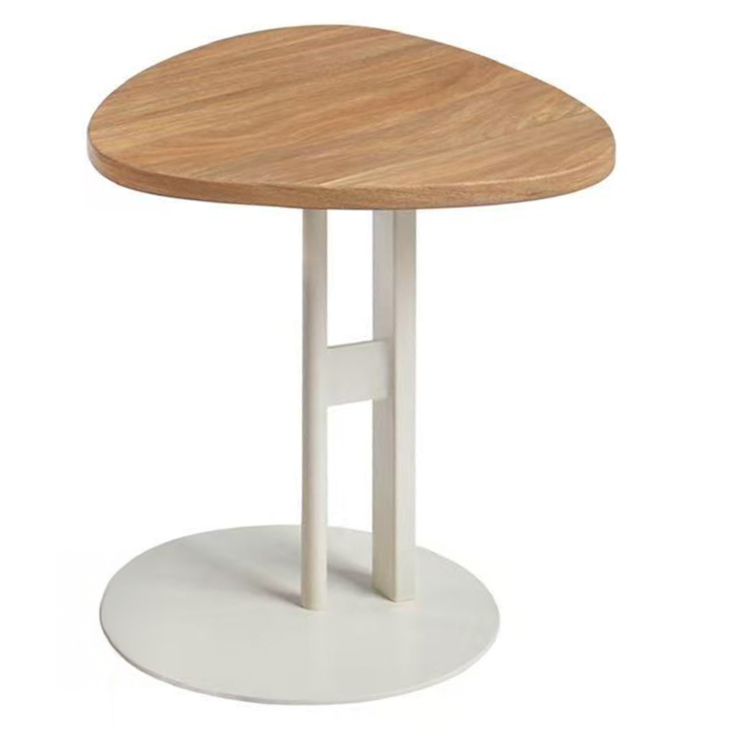 ΒΟΗΘΗΤΙΚΟ ΤΡΑΠΕΖΙ ΟΒΑΛ ALPER HM18328 MDF SONAMA--ΜΕΤΑΛΛΟ ΛΕΥΚΟ 50x50x51Υεκ.