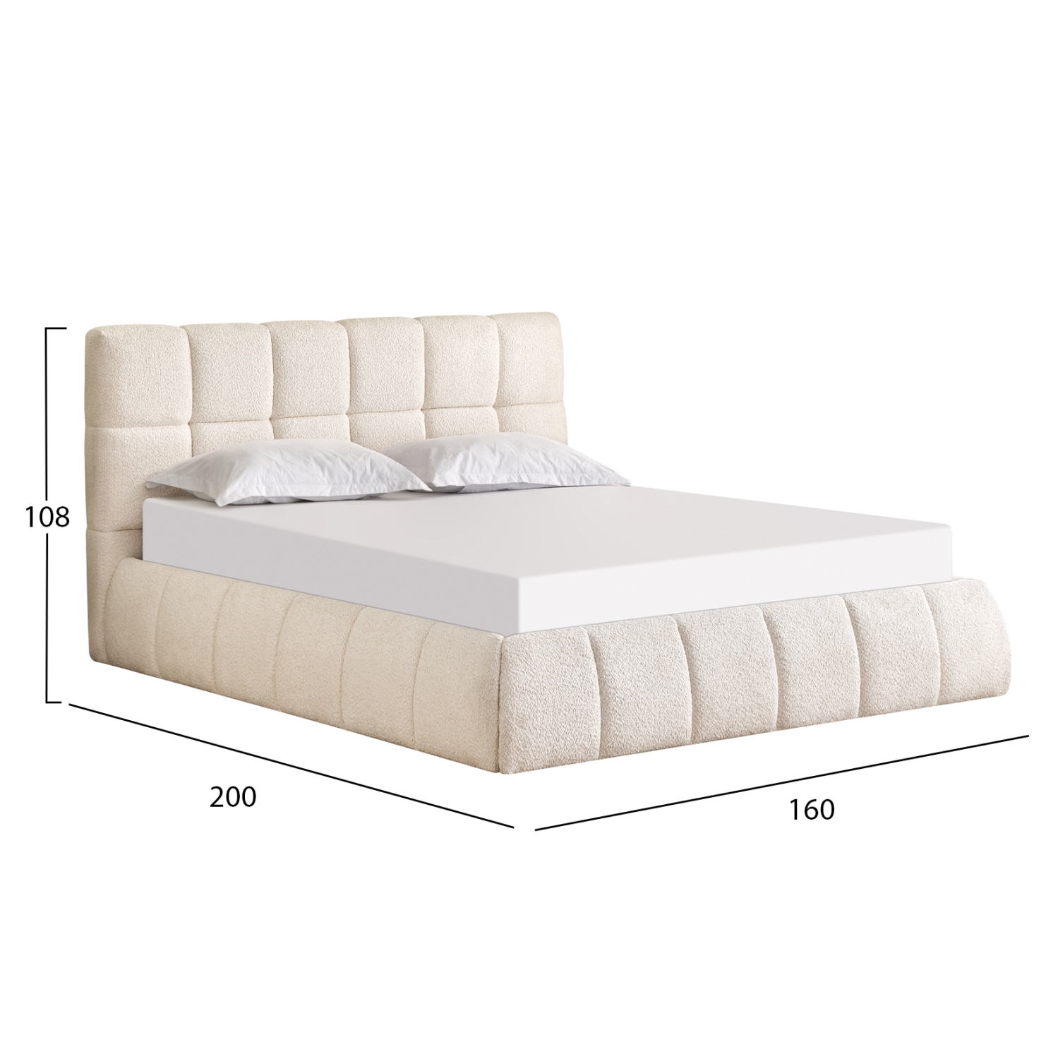 ΚΡΕΒΑΤΙ ΔΙΠΛΟ EDDY HM731.03 ΜΠΕΖ ΜΠΟΥΚΛΕ & ΑΠΟΘΗΚΕΥΤΙΚΟΣ ΧΩΡΟΣ ΓΙΑ ΣΤΡΩΜΑ 160x200εκ