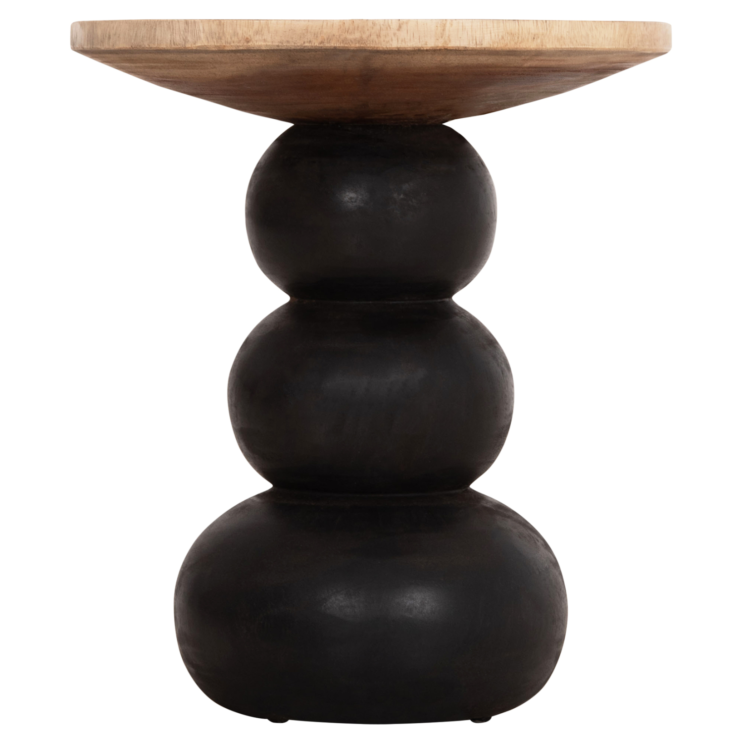 ΒΟΗΘΗΤΙΚΟ ΤΡΑΠΕΖΑΚΙ ΣΤΡΟΓΓΥΛΟ JACKY HM9890 SUAR ΞΥΛΟ ΦΥΣΙΚΟ & ΜΑΥΡΟ Φ40x45,5Υεκ.