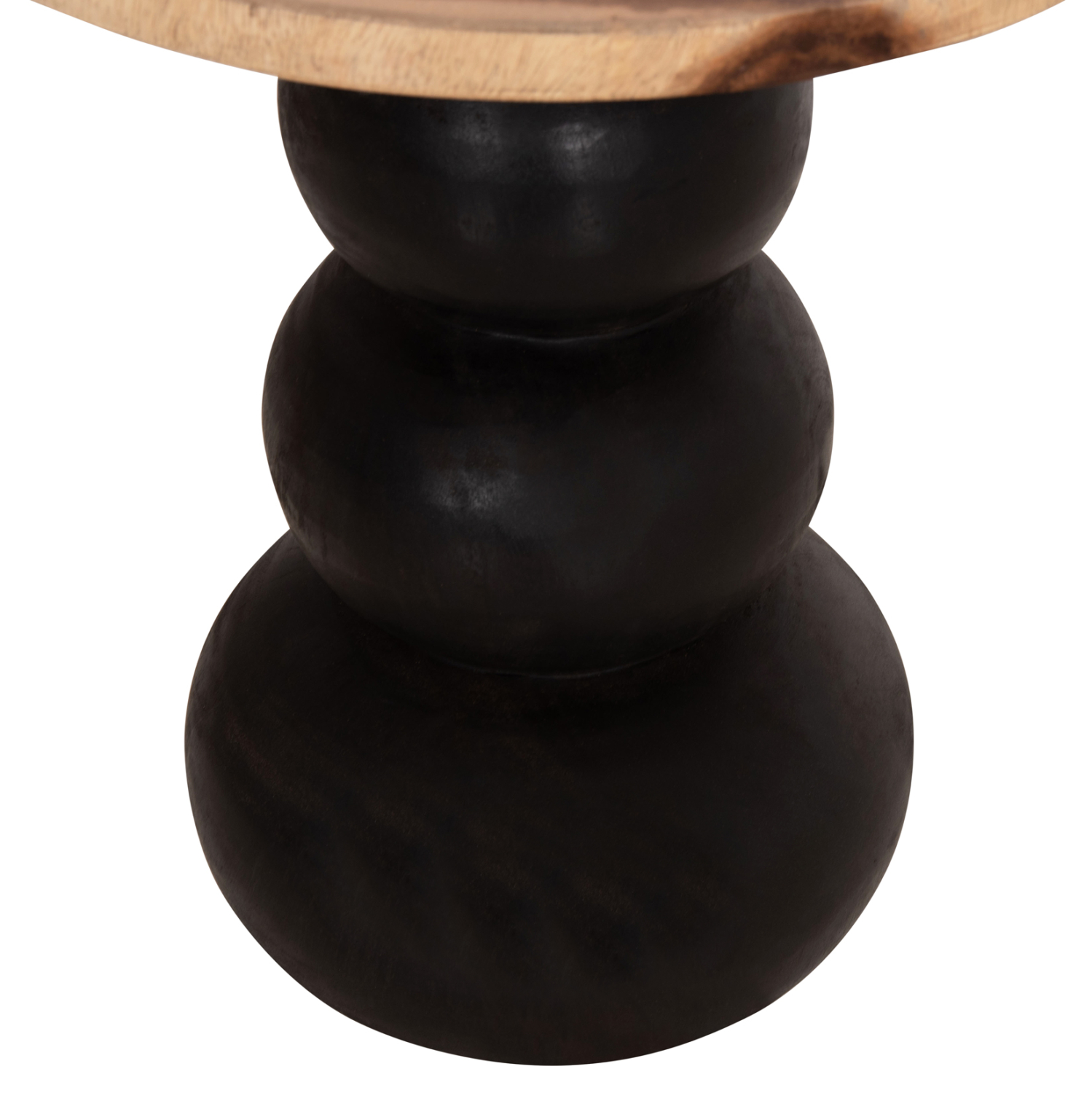 ΒΟΗΘΗΤΙΚΟ ΤΡΑΠΕΖΑΚΙ ΣΤΡΟΓΓΥΛΟ JACKY HM9890 SUAR ΞΥΛΟ ΦΥΣΙΚΟ & ΜΑΥΡΟ Φ40x45,5Υεκ.