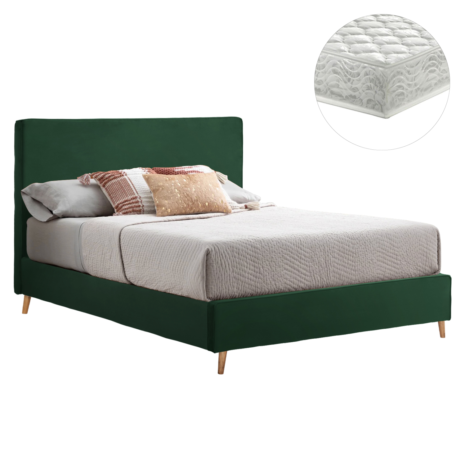 ΚΡΕΒΑΤΙ ΜΕ ΣΤΡΩΜΑ INDRA HM21280.04 ΚΥΠΑΡΙΣΣΙ ΒΕΛΟΥΔΟ--ΓΙΑ 160x200εκ