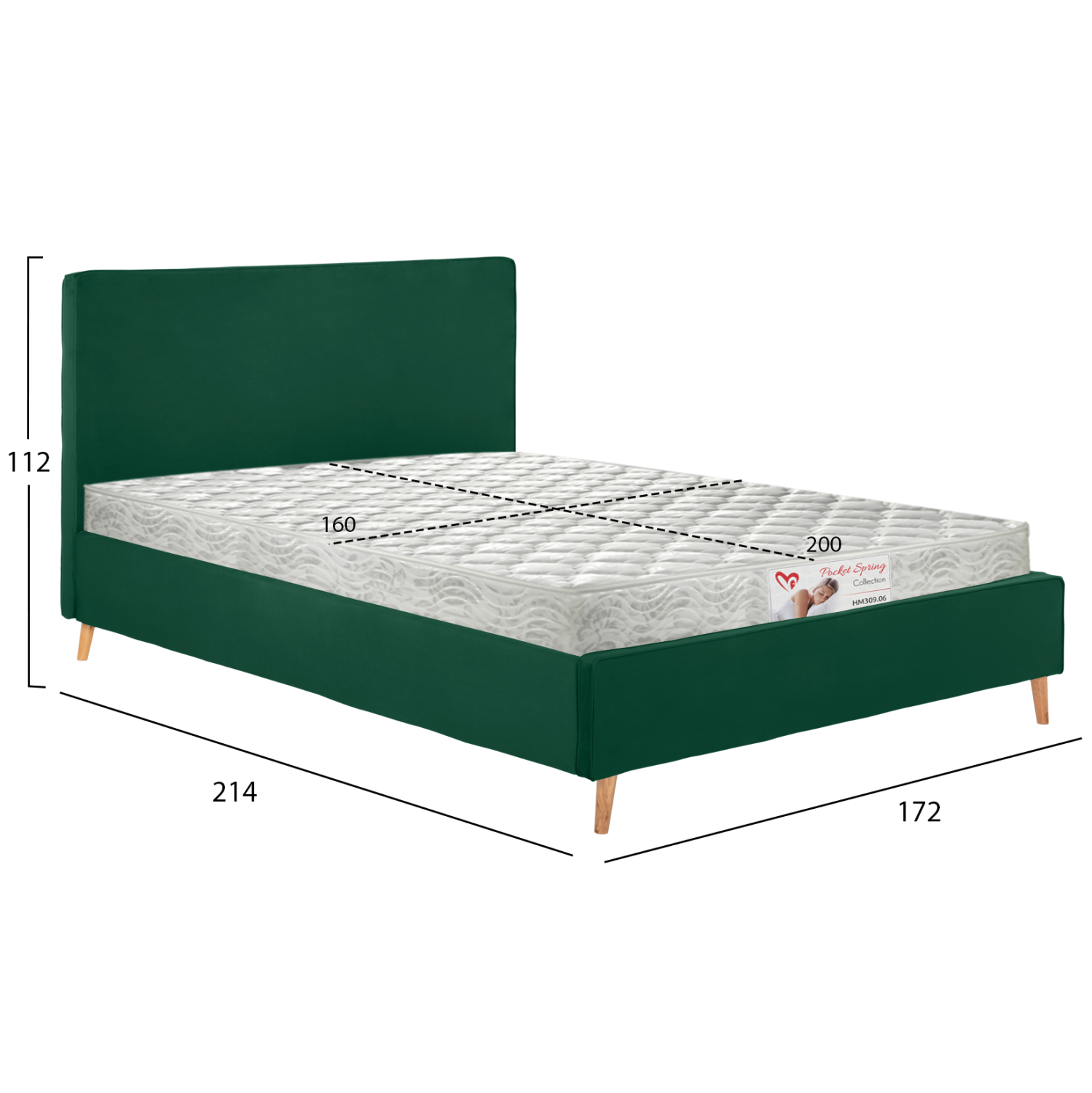 ΚΡΕΒΑΤΙ ΜΕ ΣΤΡΩΜΑ INDRA HM21280.04 ΚΥΠΑΡΙΣΣΙ ΒΕΛΟΥΔΟ--ΓΙΑ 160x200εκ