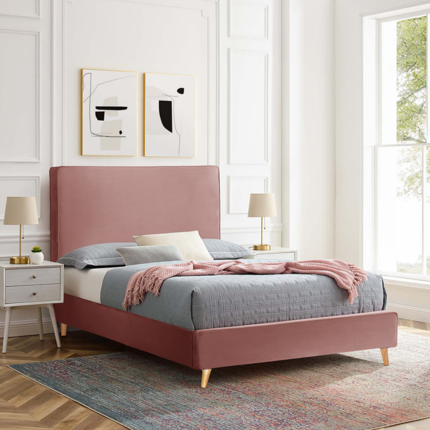 ΚΡΕΒΑΤΙ ΜΕ ΣΤΡΩΜΑ MAYLIN HM21281.01 ΣΑΠΙΟ ΜΗΛΟ ΒΕΛΟΥΔΟ--ΓΙΑ 120x200εκ