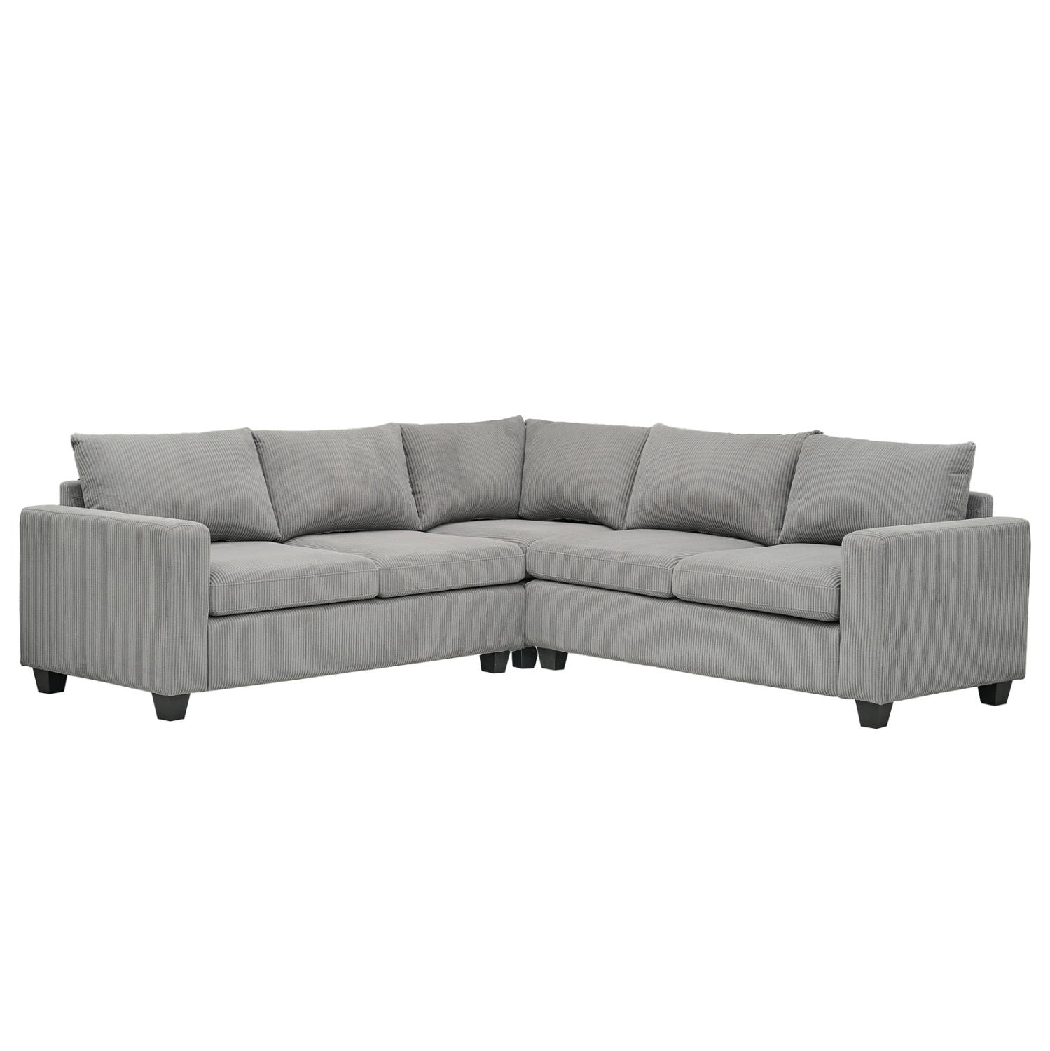 ΓΩΝΙΑΚΟΣ ΚΑΝΑΠΕΣ CALDER HM3286.01 ΓΚΡΙ ΥΦΑΣΜΑ 254x254x90x91Υεκ.