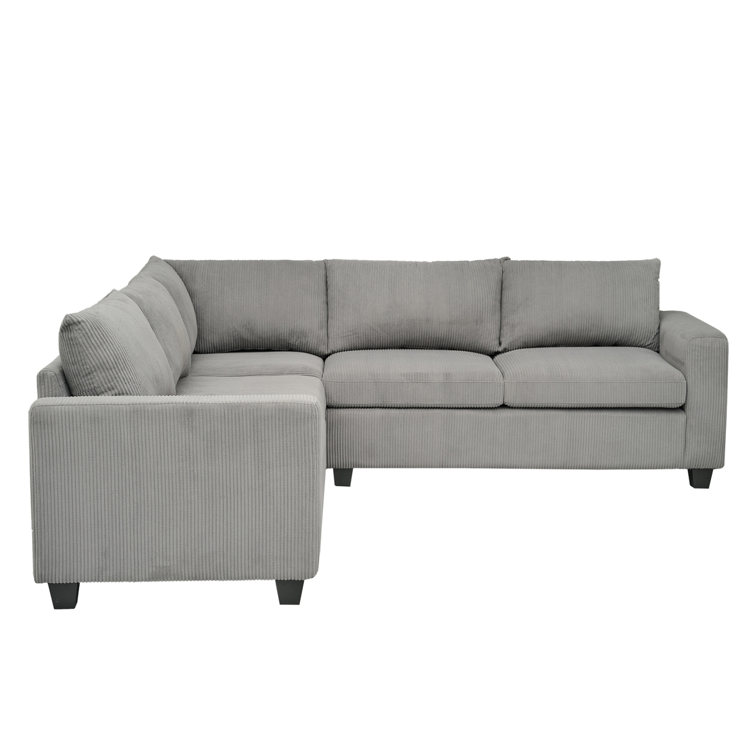 ΓΩΝΙΑΚΟΣ ΚΑΝΑΠΕΣ CALDER HM3286.01 ΓΚΡΙ ΥΦΑΣΜΑ 254x254x90x91Υεκ.