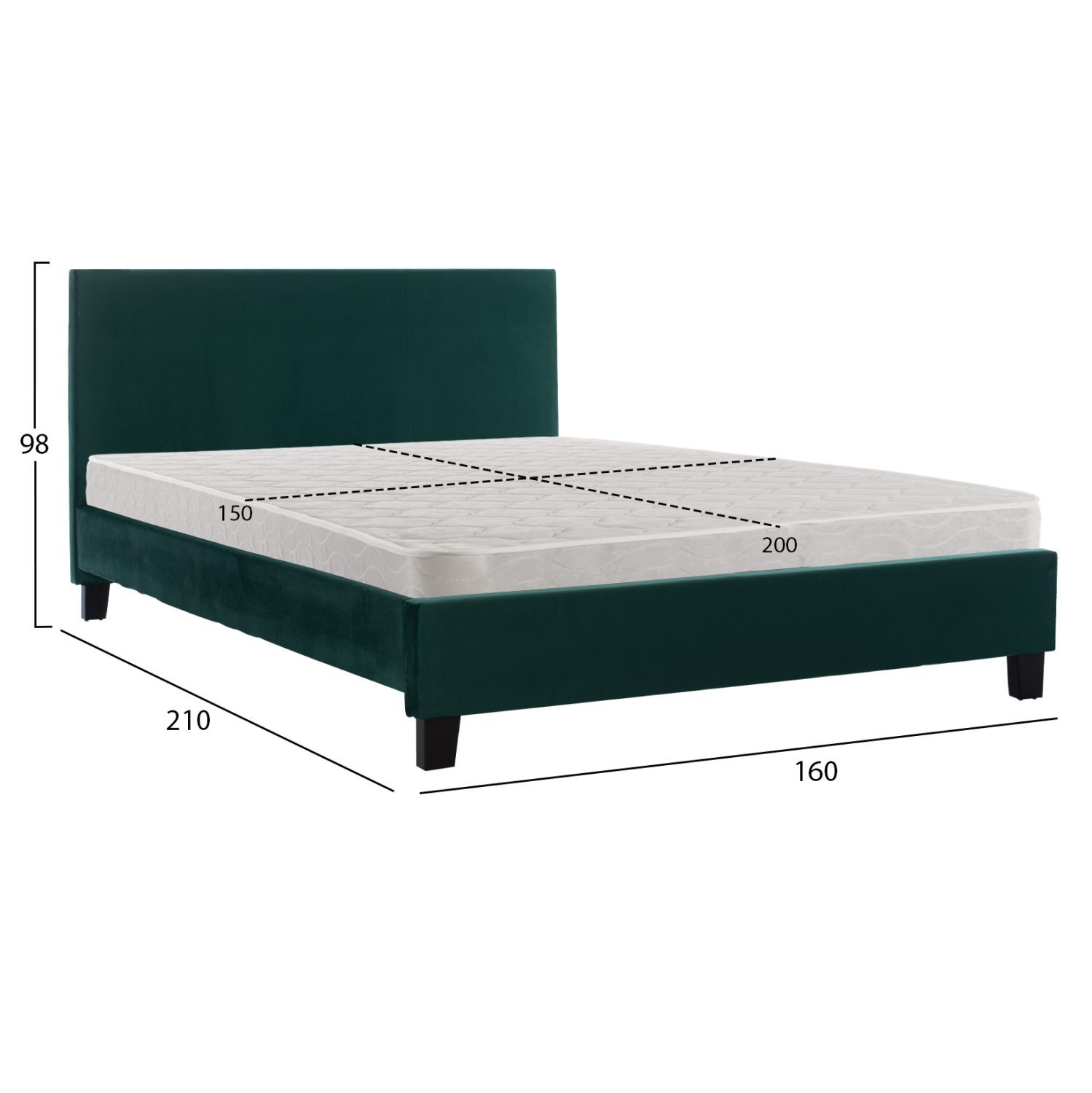 ΚΡΕΒΑΤΙ ΜΕ ΣΤΡΩΜΑ BECCA HM21283.06 ΚΥΠΑΡΙΣΣΙ ΒΕΛΟΥΔΟ--ΓΙΑ 150x200εκ