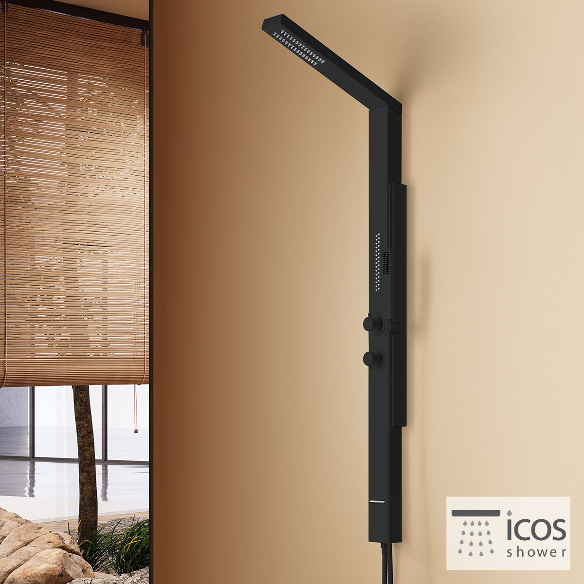 ΣΤΗΛΗ ΝΤΟΥΖ FINA ICOS ΥΨΟΣ 140 εκ. BLACK MATT