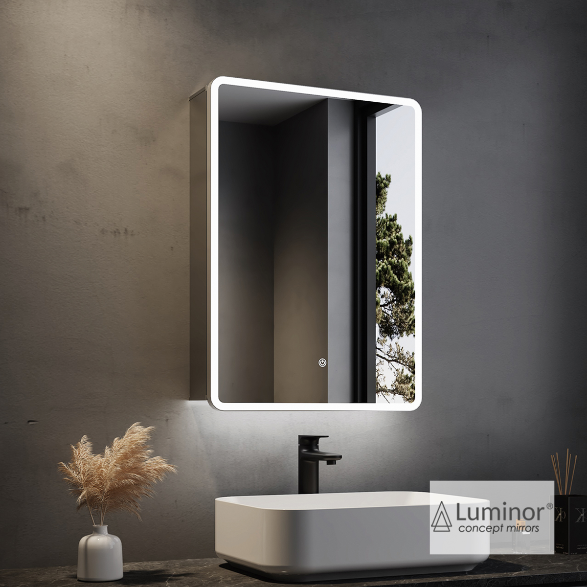 ΝΤΟΥΛΑΠΙ ΜΠΑΝΙΟΥ FAROS 50x70 ΜΕ ΦΩΤΙΖΟΜΕΝΟ ΚΑΘΡΕΠΤΗ LED