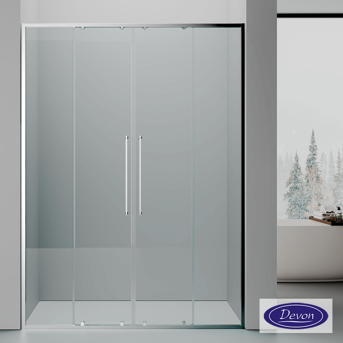 SLIDER 160 (157-160εκ) DEVON ELLI CLEAN-GLASS CHROME