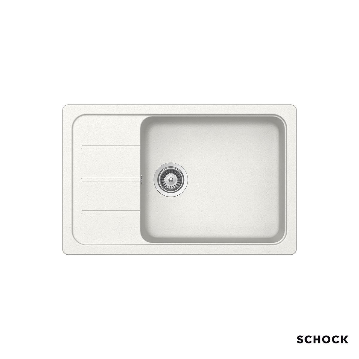 Νεροχύτης Κουζίνας Γρανίτη Element 78x50 Schock Cristalite SuperWhite Granite