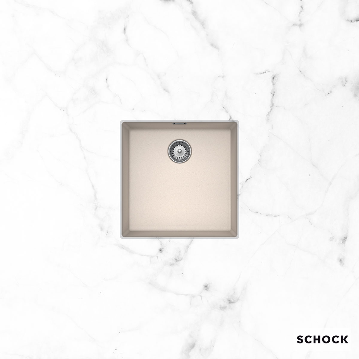 Νεροχύτης Κουζίνας Γρανίτη Manhattan Υποκαθήμενος 45,6x45,6 Schock Cristalite Everest Granite