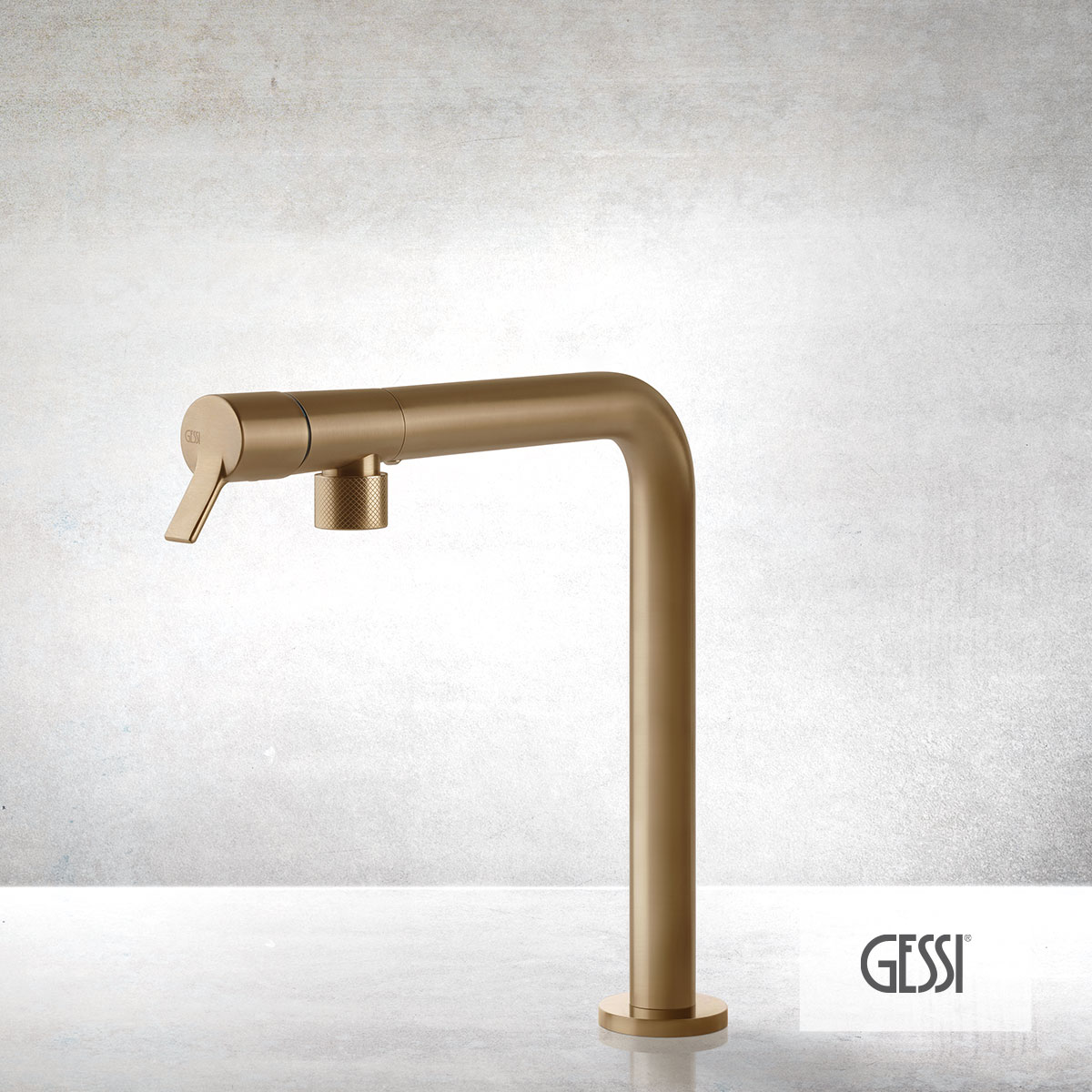 Μπαταρία Νεροχύτη Κουζίνας Fisso Gessi Inox316 Warm Bronze Brushed PVD
