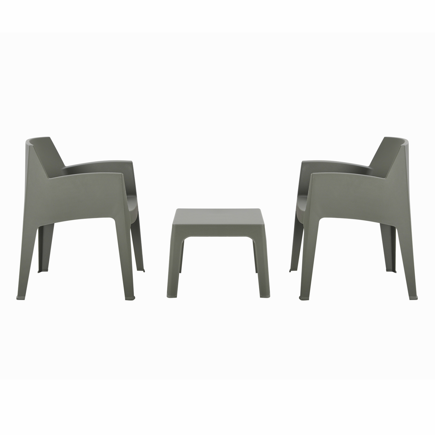 ΣΕΤ 3ΤΜΧ ΠΟΛΥΠΡΟΠΥΛΕΝΙΟΥ SLEEK HM21267.05 ΤΡΑΠΕΖΑΚΙ & 2 ΠΟΛΥΘΡΟΝΕΣ-DARK OLIVE GREEN