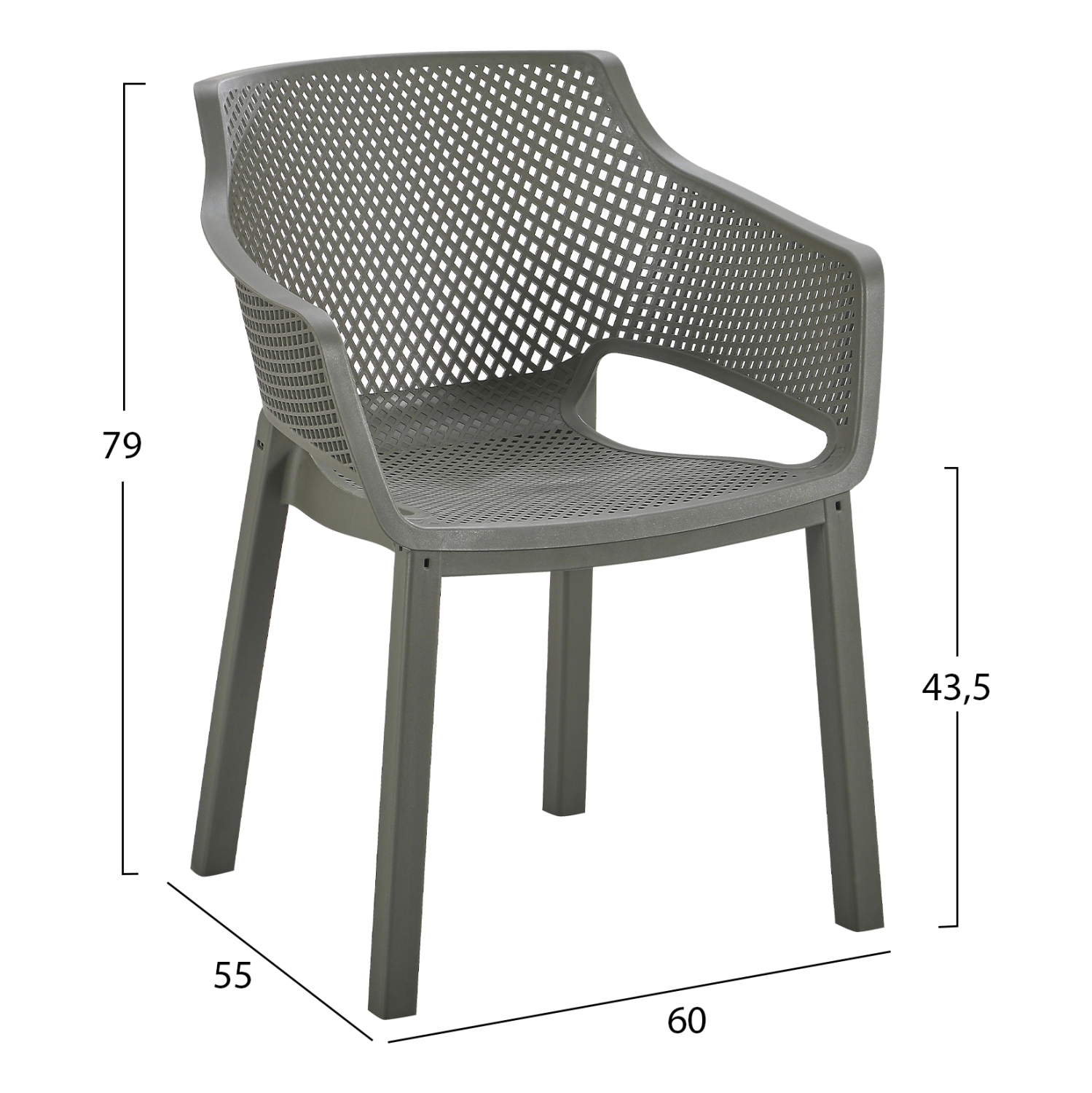 ΠΟΛΥΘΡΟΝΑ ΠΟΛΥΠΡΟΠΥΛΕΝΙΟΥ PEGGY HM6368.05 DARK OLIVE GREEN 60x55x79Υεκ