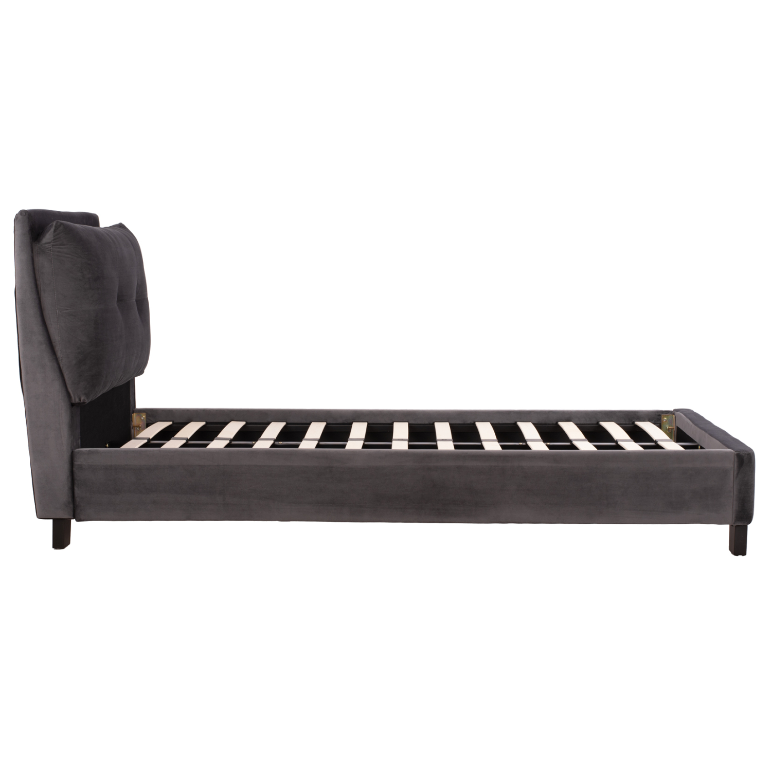 ΚΡΕΒΑΤΙ ΜΕ ΣΤΡΩΜΑ RILEY HM21282.01 ΓΚΡΙ ΒΕΛΟΥΔΟ--ΓΙΑ 90x200εκ