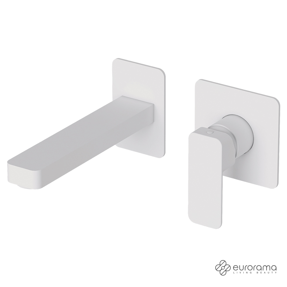Μπαταρία Νιπτήρα Τοίχου Quadra Eurorama White Μatt