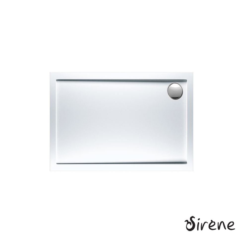 Ντουζιέρα Ακρυλική Παραλληλόγραμμη 110x72 extra-flat Φ90 Sirene White