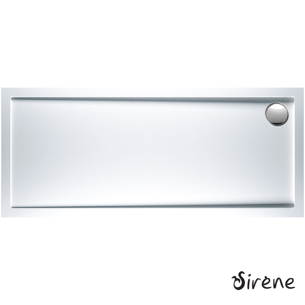 Ντουζιέρα Ακρυλική Παραλληλόγραμμη 180x80 extra-flat Φ90 Sirene White