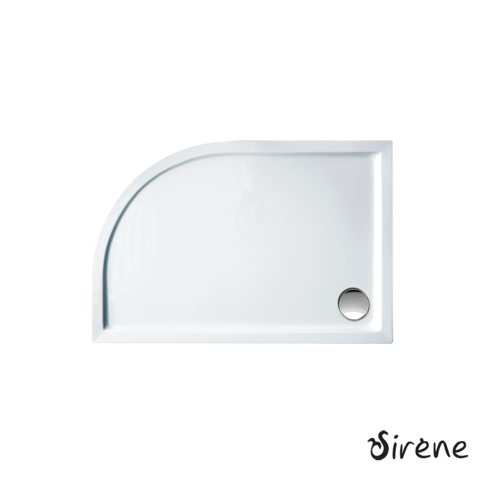 Ντουζιέρα Ημικυκλική Ακρυλική 120x80 αριστερη Extra-Flat Φ90 Sirene White