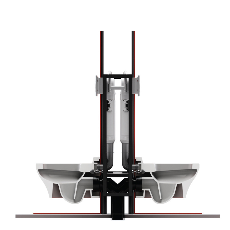 Αυτοφερόμενο Καζανάκι εντοιχισμού διπλής όψης Slim Twin για κρεμαστές λεκάνες, WISA (8050452918G )