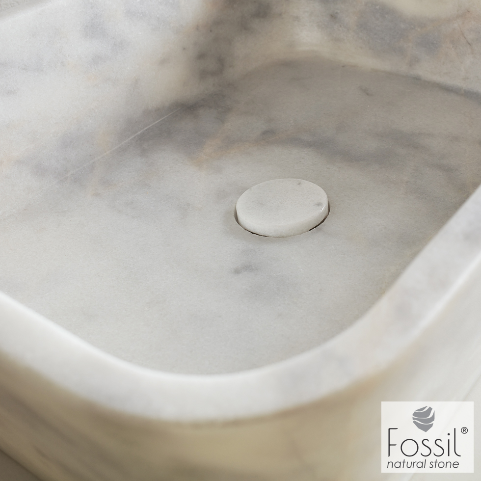 Νιπτήρας Μαρμάρινος  Gaia 50x38 h.14 Fossil Carrara Nuovo