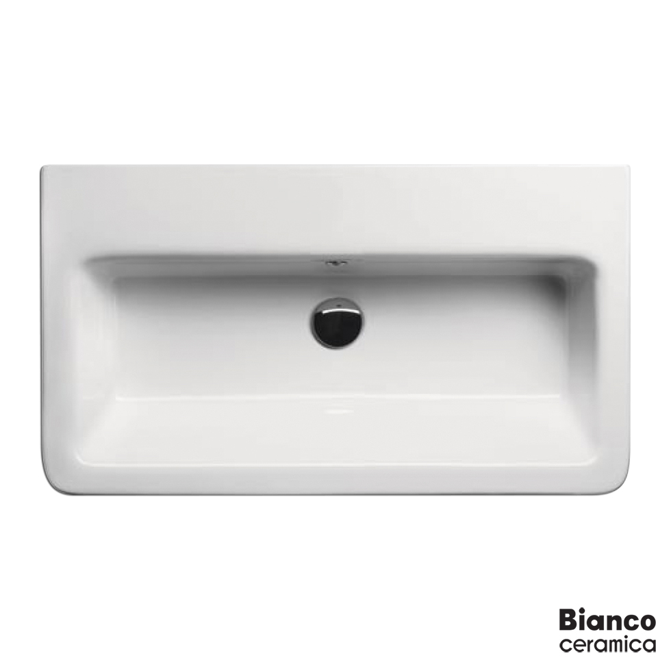 Νιπτήρας Πορσελάνης City 80x45 (1 οπή) Bianco Ceramica White