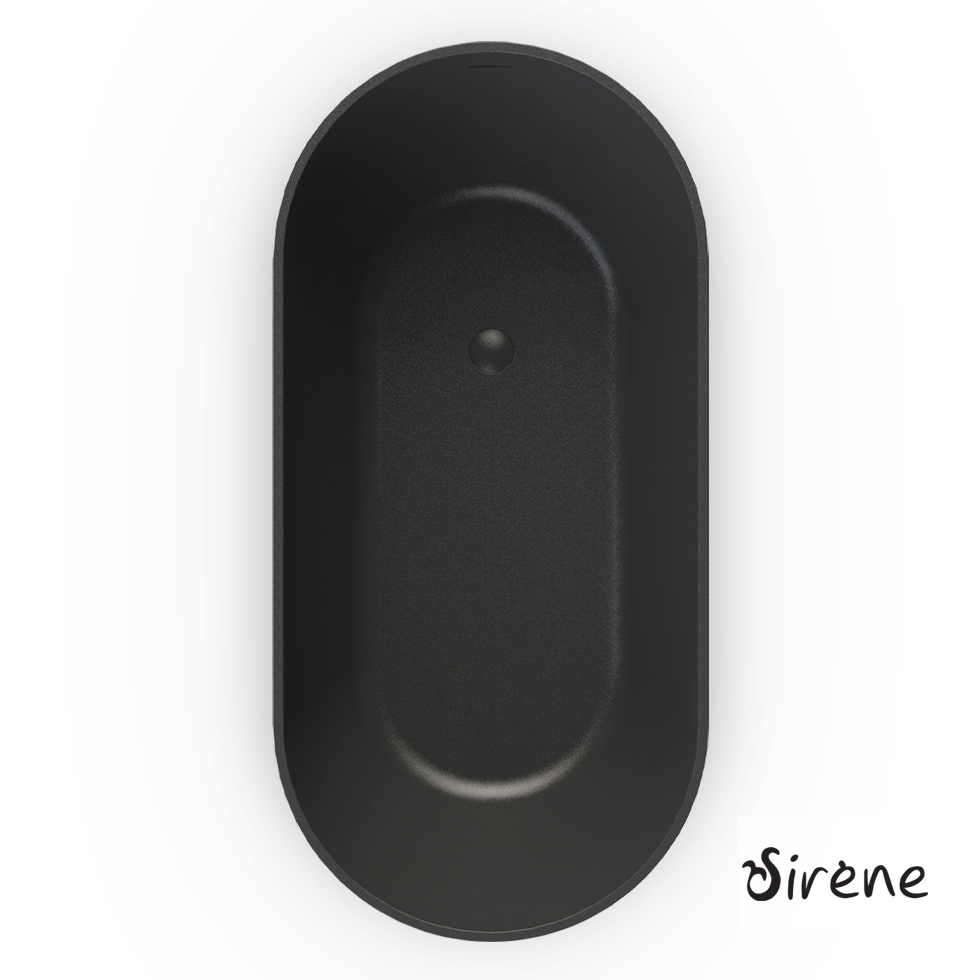 Μπανιέρα Solid Surface Ελεύθερης Τοποθέτησης CUSCO Freestanding 155x75, Sirene Black Matt