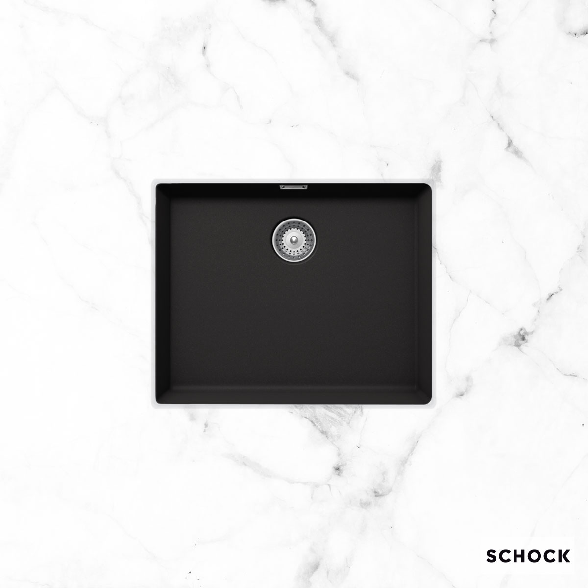 Νεροχύτης Κουζίνας Γρανίτη Manhattan Υποκαθήμενος 55,6x45,6 Schock Cristalite Nero Granite