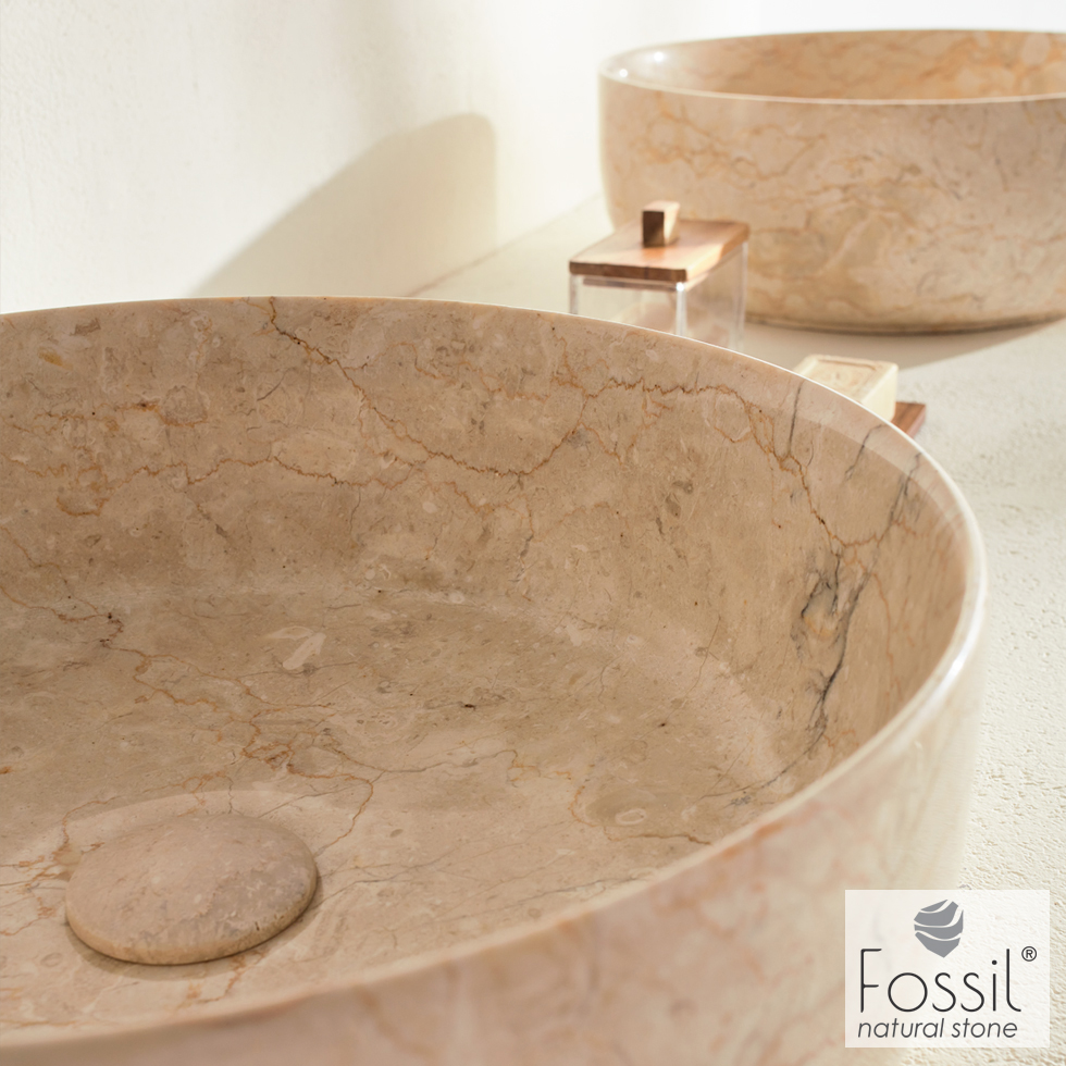 Νιπτήρας Μαρμάρινος Jetti Φ33 h.13 Fossil Beige