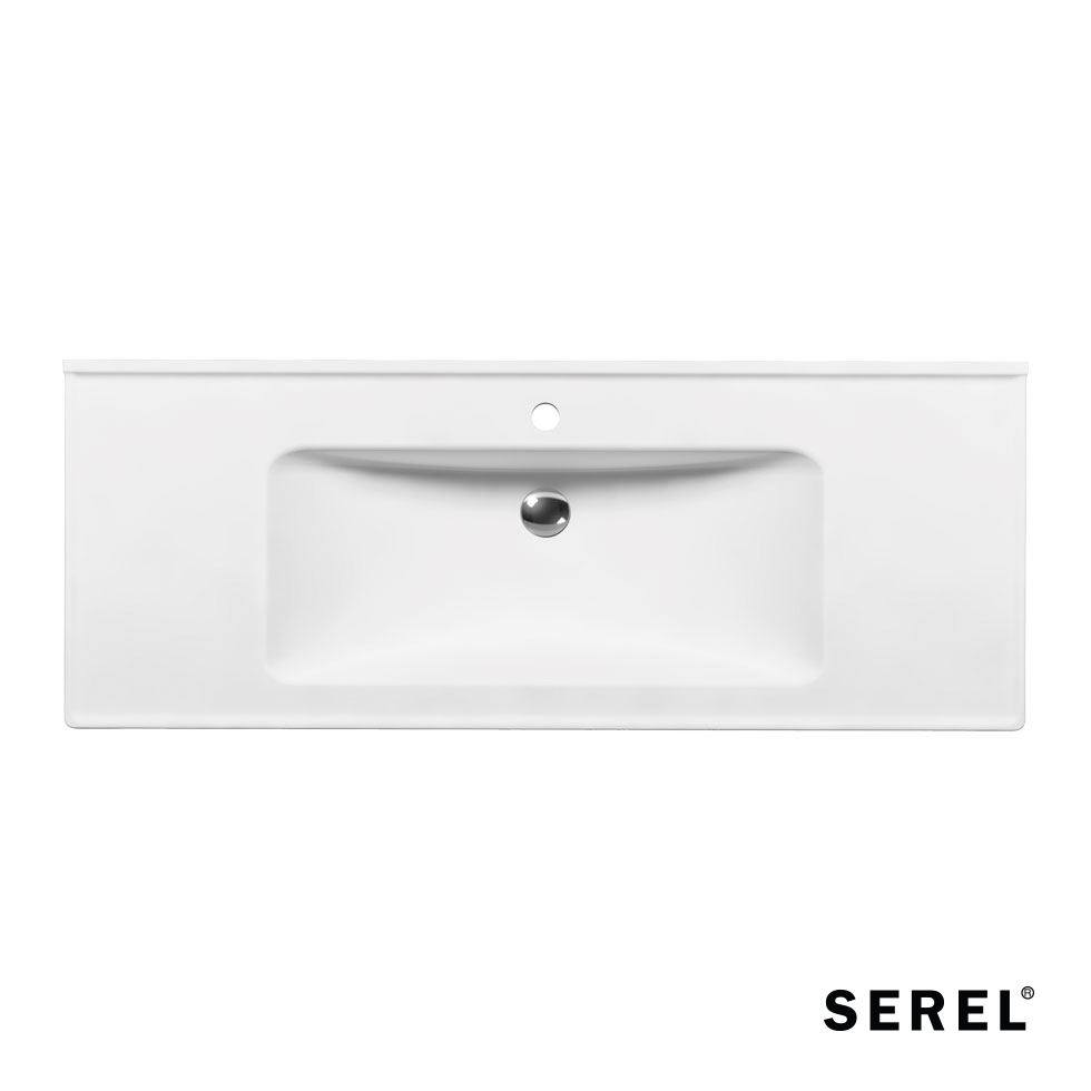 Νιπτήρας Πορσελάνης Slim 120x46 (1 οπή) SEREL White