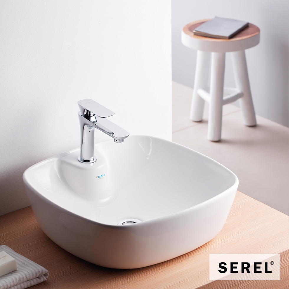 Νιπτήρας Πορσελάνης 46x46 SEREL White