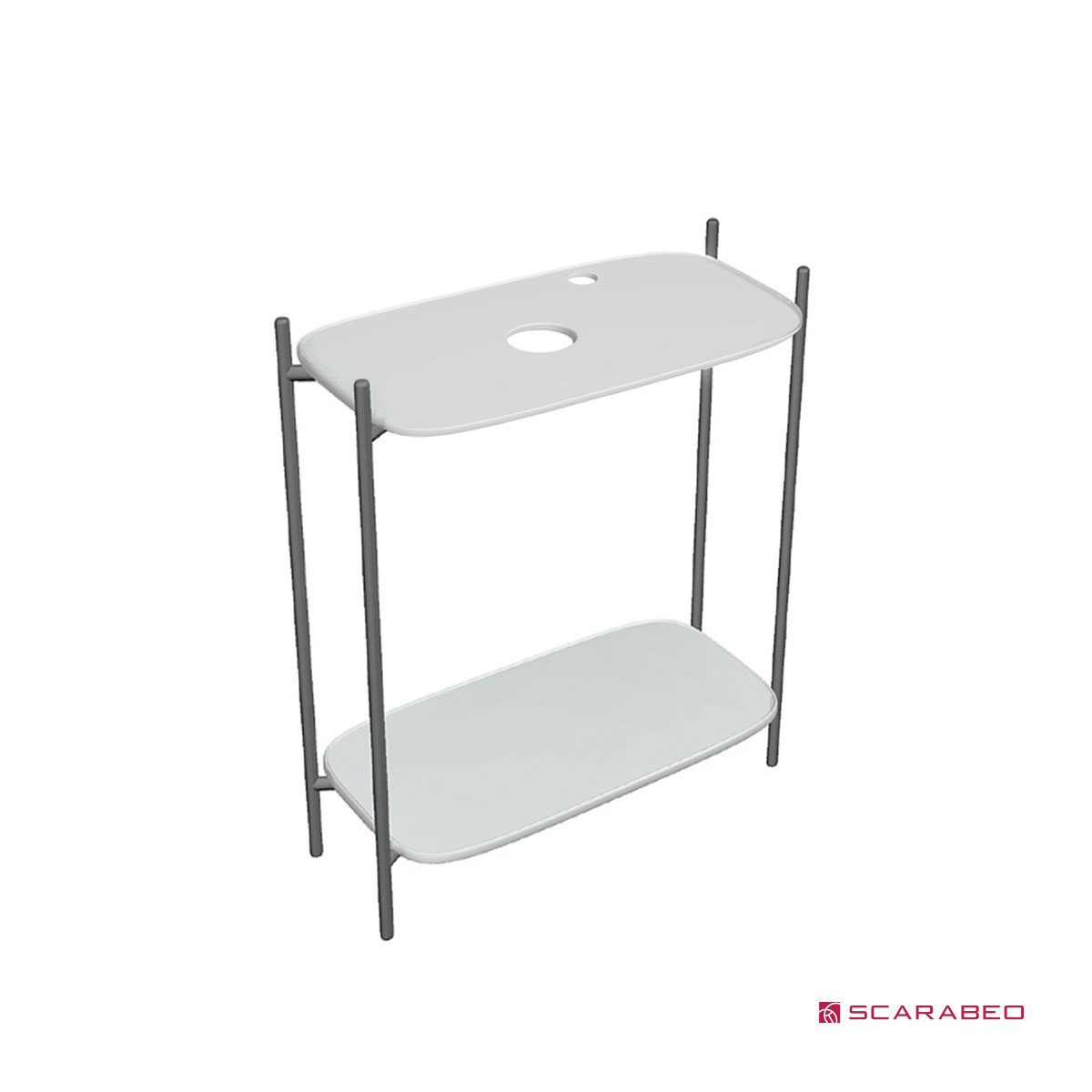 Έπιπλο μπάνιου Laila 2703-NROP με ράφια 2716+2710-41 χωρίς νιπτήρα, Scarabeo