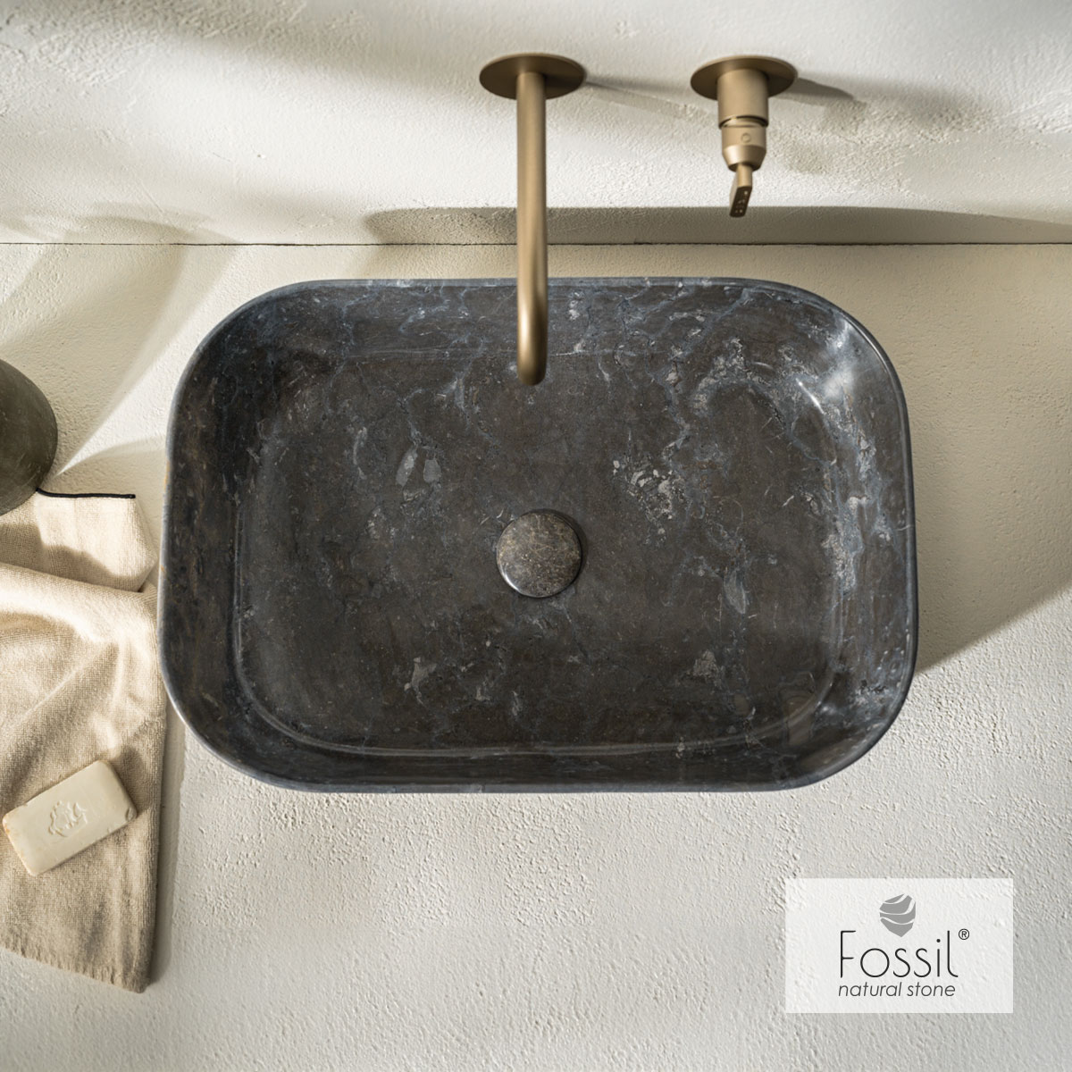 Νιπτήρας Μαρμάρινος 56x39 h.14 Fossil Grey