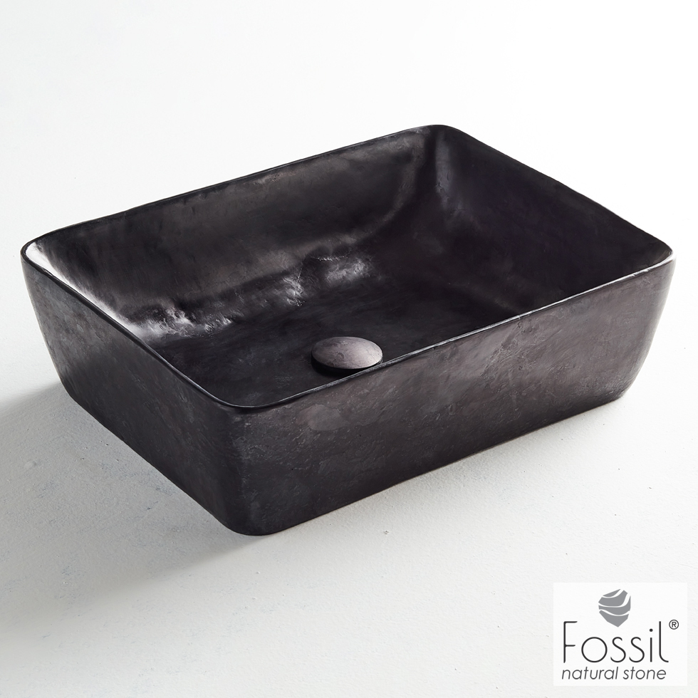 Νιπτήρας Μαρμάρινος  Jade 60x38 h.14 Fossil Black