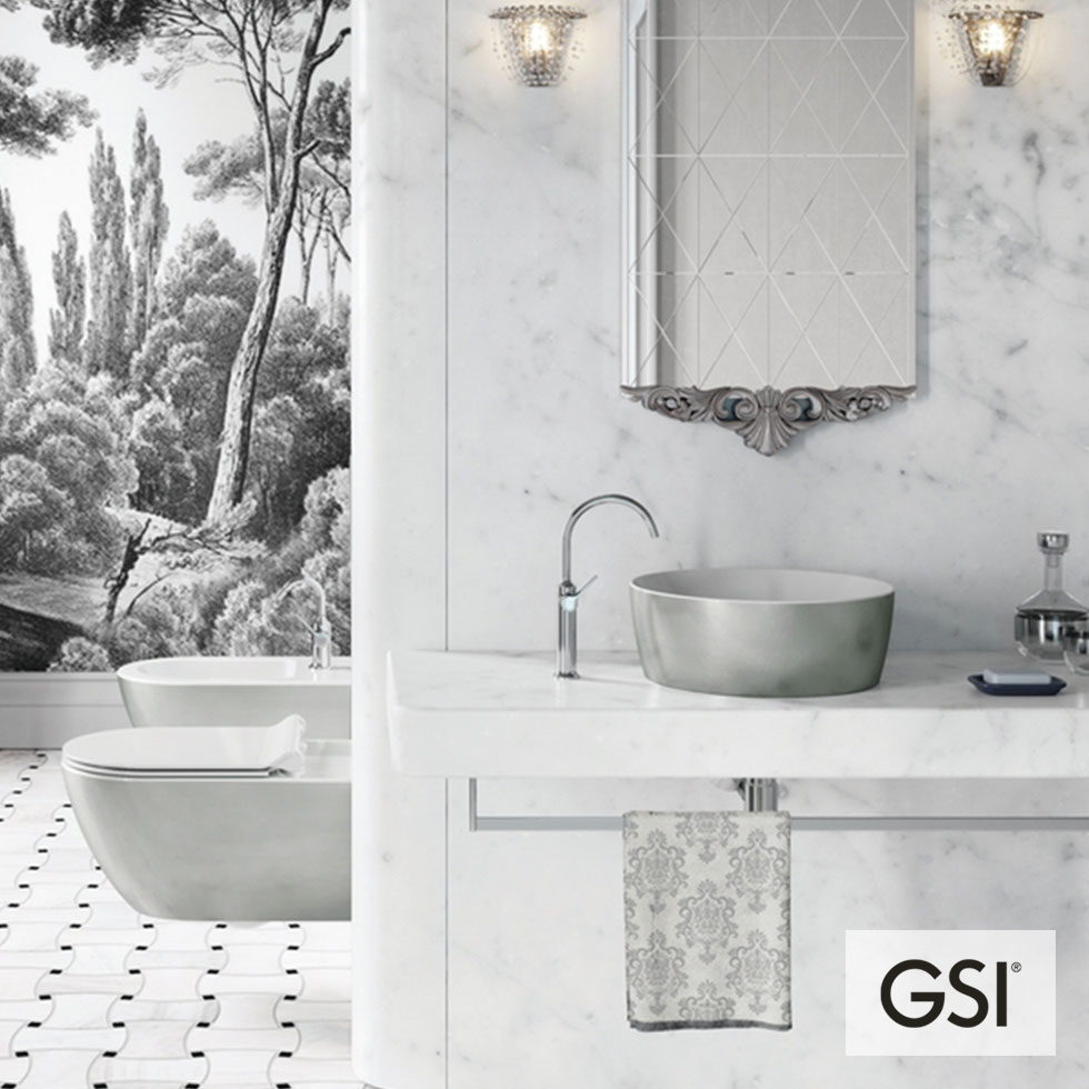 Λεκάνη Κρεμαστή Pura/55 Swirlflush με κάλυμμα MS86SC Super Slim Soft Close, GSI Platinum/White