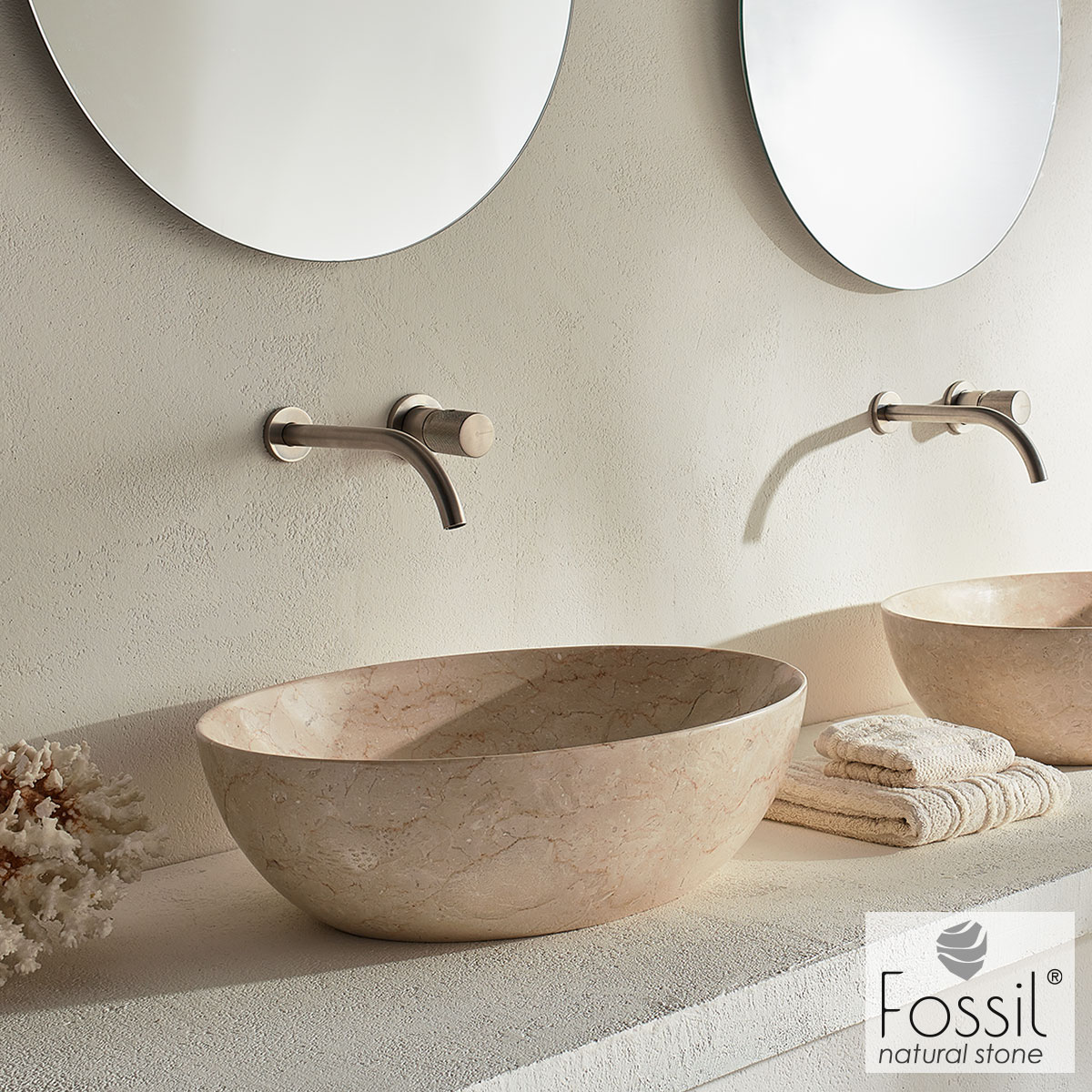 Νιπτήρας Μαρμάρινος Malin 55x41 h.16 Fossil Beige