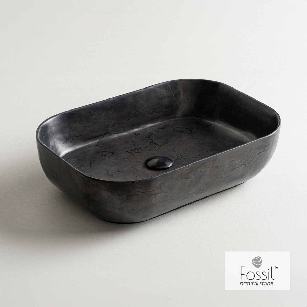 Νιπτήρας Μαρμάρινος 56x39 h.14 Fossil Black