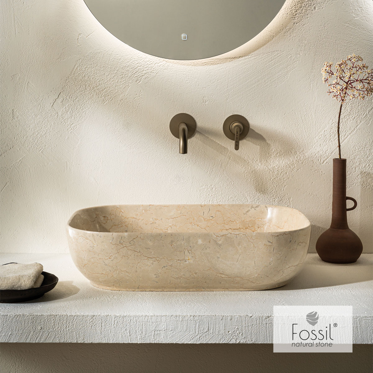 Νιπτήρας Μαρμάρινος 56x39 h.14 Fossil Beige