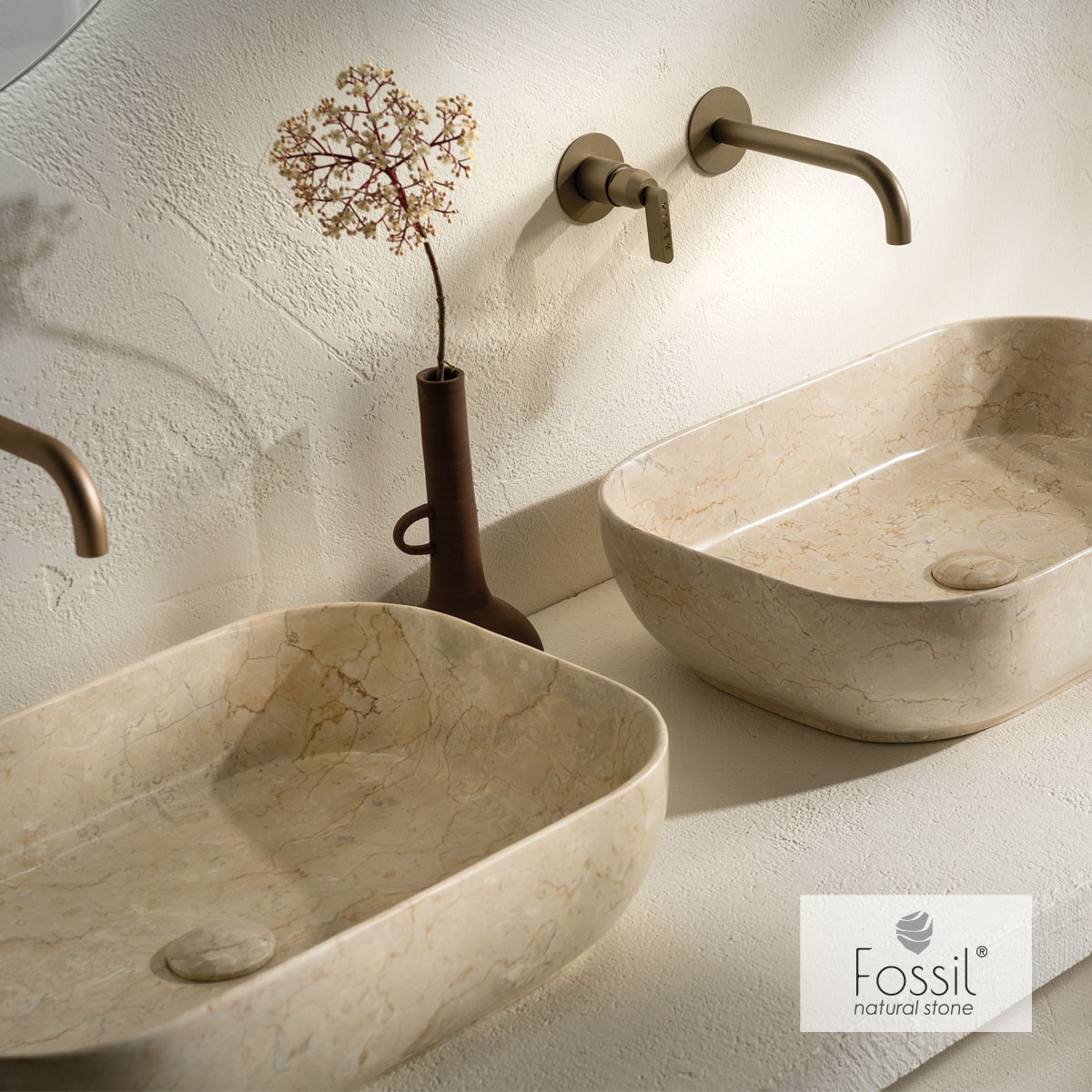 Νιπτήρας Μαρμάρινος 56x39 h.14 Fossil Beige