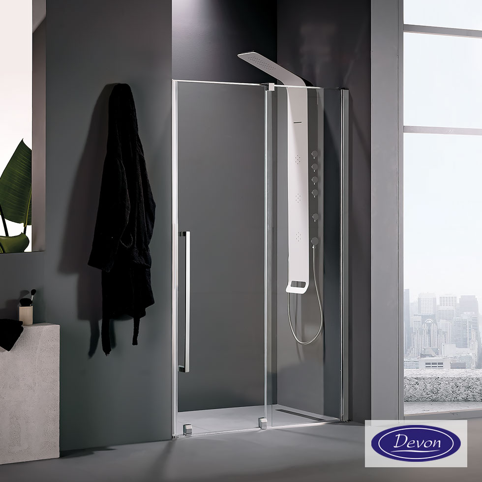 Συρόμενη πόρτα καμπίνας ντουζιέρας Breeze 160 ύψους 200εκ. ρυθμιζόμενη από 157 έως 161εκ. Devon Clean Glass Chrome