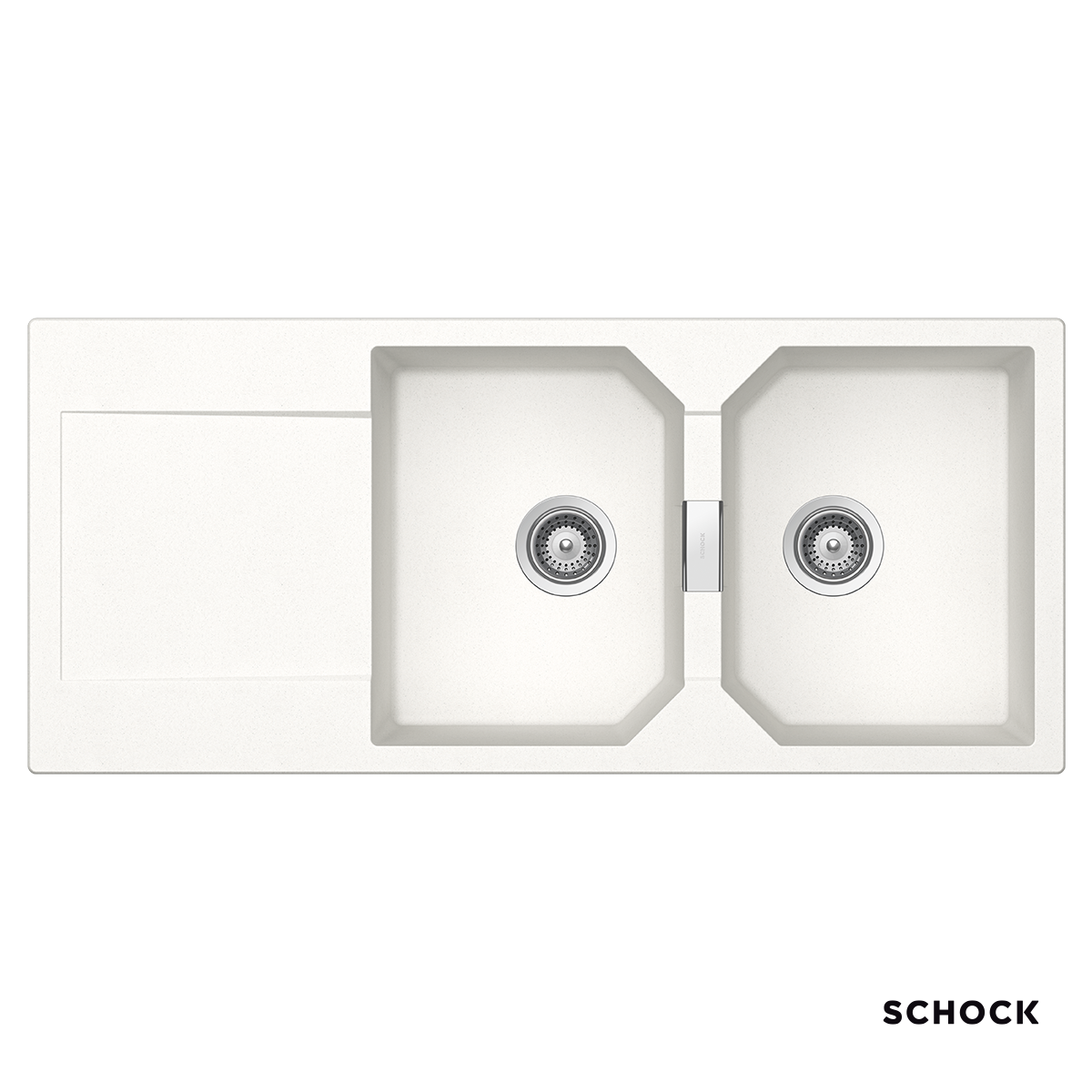 Νεροχύτης Κουζίνας Γρανίτη Manhattan 116x51 Schock Cristalite SuperWhite Granite