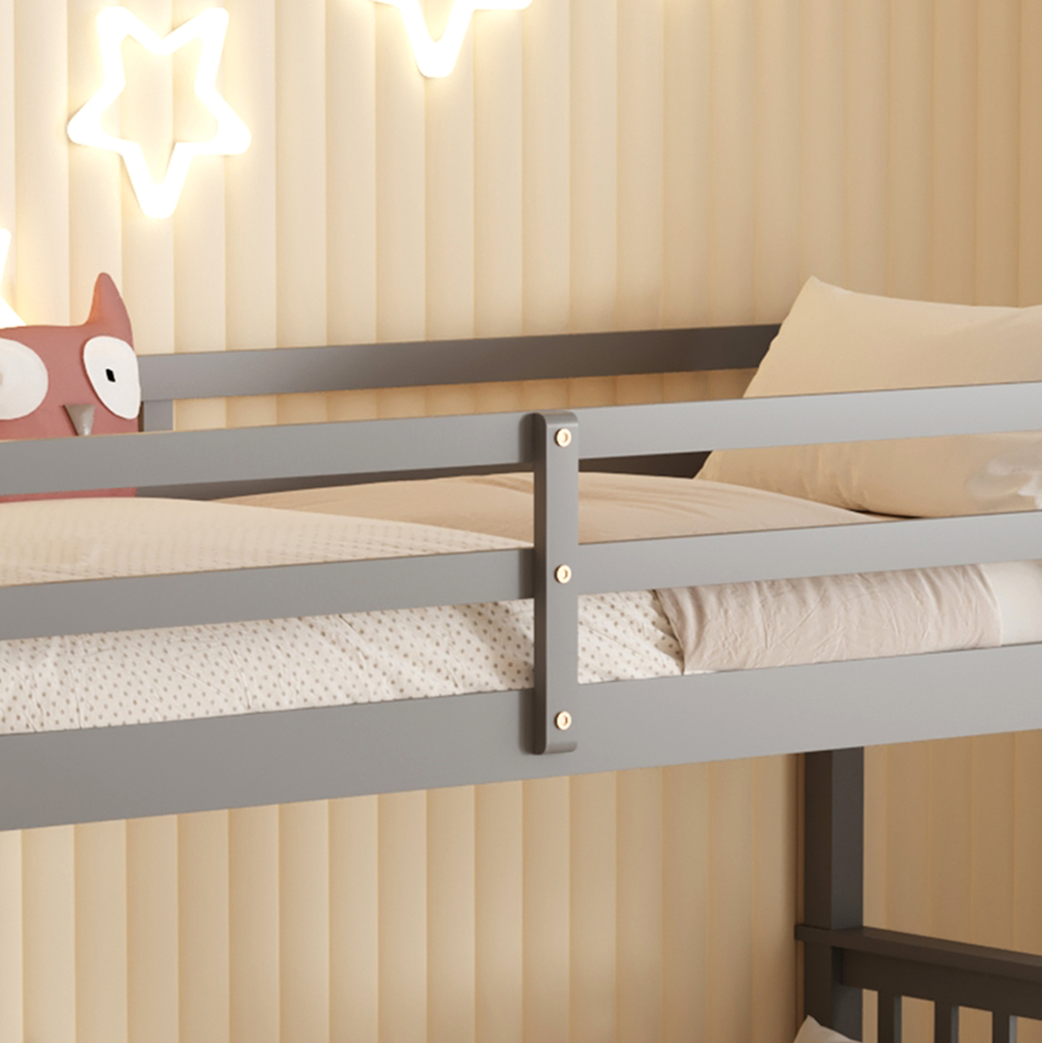 ΚΟΥΚΕΤΑ ΠΑΙΔΙΚΗ ΜΕ 2 ΣΤΡΩΜΑΤΑ LANTAI HM21307.02 ΞΥΛΟ ΠΕΥΚΟΥ ΓΚΡΙ--ΣΤΡΩΜΑΤΑ 90x190εκ