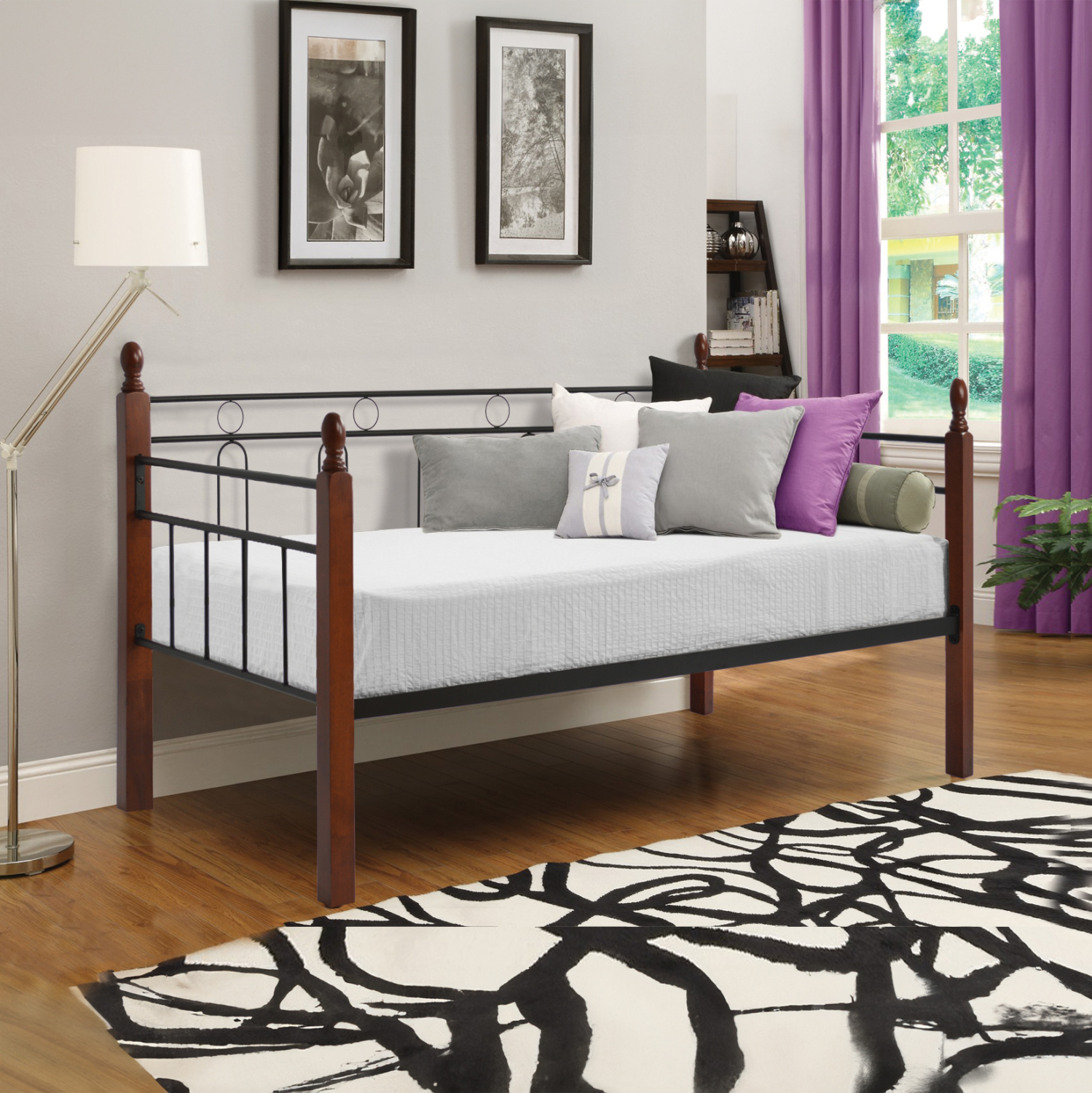 ΚΑΝΑΠΕΣ ΚΡΕΒΑΤΙ ΜΕ ΣΤΡΩΜΑ REVEN HM21329 ΜΕΤΑΛΛΟ & ΞΥΛΟ ΣΕ DIRTY OAK--ΣΤΡΩΜΑ 90Χ190εκ