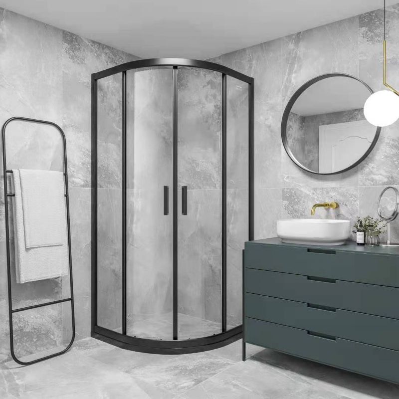 NERA-AMERICA ΚΑΜΠΙΝΑ ΓΩΝΙΑΚΗ ΔΙΑΦΑΝΕΣ 90*90*185 ΜΑΥΡΗ