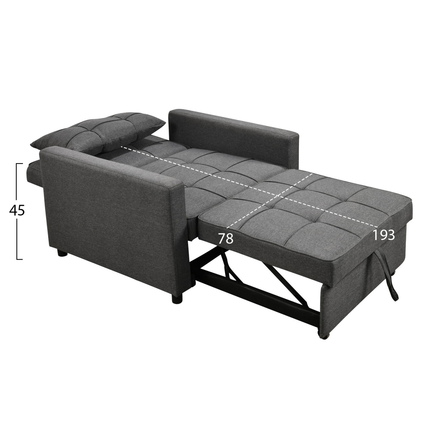 ΠΟΛΥΘΡΟΝΑ-ΚΡΕΒΑΤΙ MERO HM3306.01 ΓΚΡΙ ΥΦΑΣΜΑ 98x85x88Υεκ.