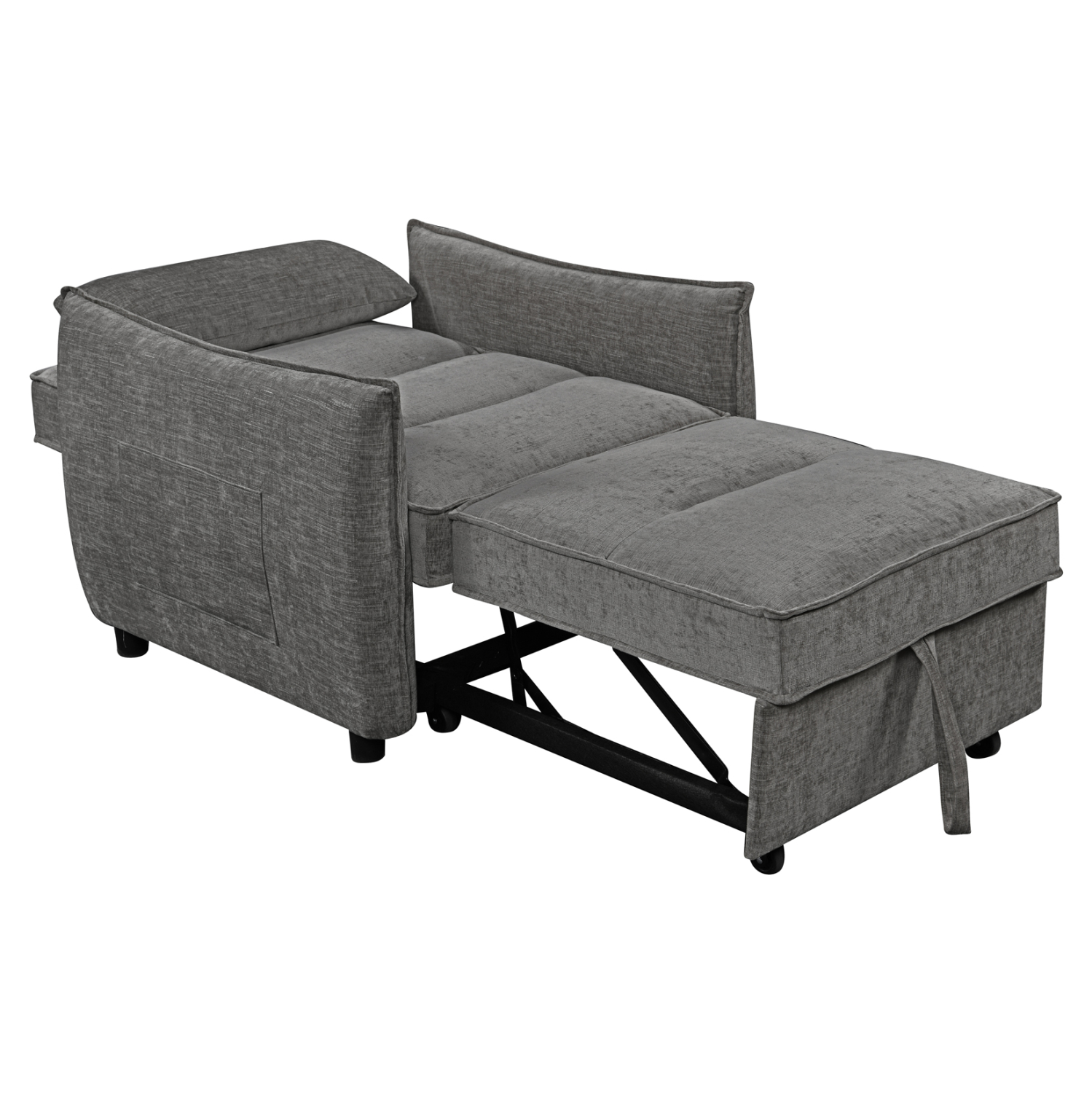 ΠΟΛΥΘΡΟΝΑ-ΚΡΕΒΑΤΙ ORYN HM3307.01 ΓΚΡΙ ΥΦΑΣΜΑ 85x88x78Υεκ.