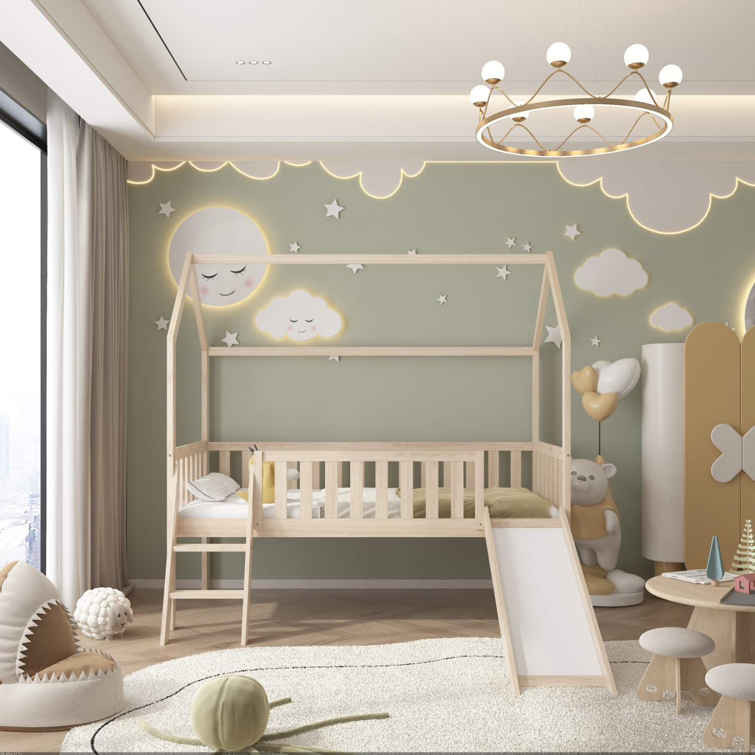 ΚΡΕΒΑΤΙ ΠΑΙΔΙΚΟ ΤΣΟΥΛΗΘΡΑ PHYLLIS HM21310 ΠΕΥΚΟ ΣΕ ΦΥΣΙΚΟ--ΜΕ ΣΤΡΩΜΑ 90x190εκ