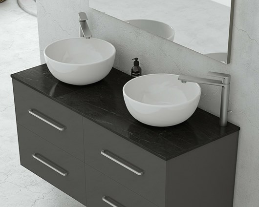 Drop Torino 120 Πάγκος με Νιπτήρα & Καθρέπτη 120x45x50cm Anthracite