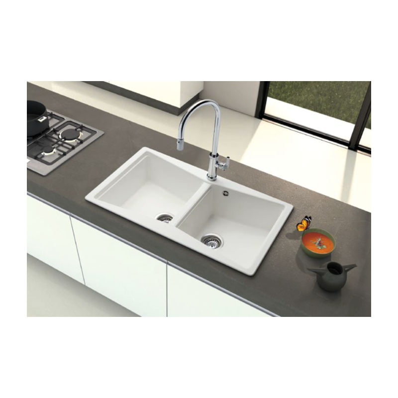 Schock Cristalite City Concrete Beton Ένθετος Νεροχύτης 86x50cm 32290-1451