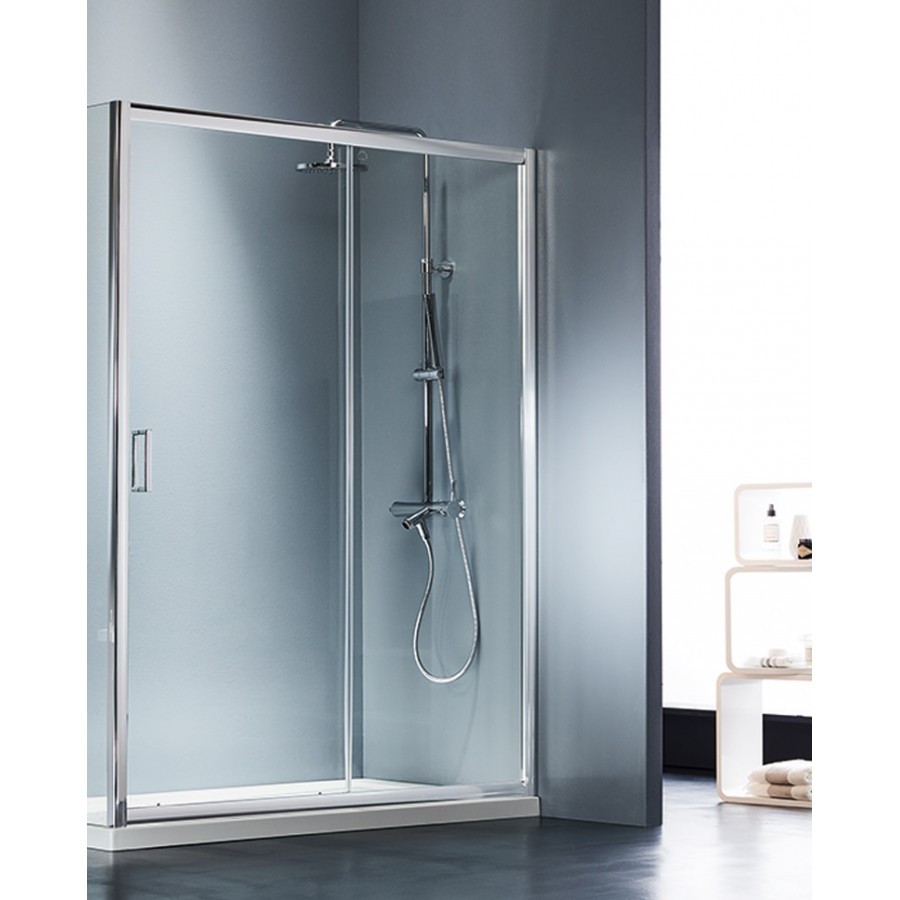 STARLET SLIDER 1+1 SLS 130T-100 127-131X180CM CLEAR ΠΟΡΤΑ ΝΤΟΥΖΙΕΡΑΣ ΜΕ 1 ΣΤΑΘΕΡΟ & 1 ΣΥΡΟΜΕΝΟ ΦΥΛΛΟ